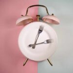 Morning Meal Mistake: Are You Spiking Your Blood Sugar? An alarm clock with a plate and two forks arranged in a creative design
