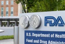 Signage of the U.S. Department of Health and Human Services and FDA