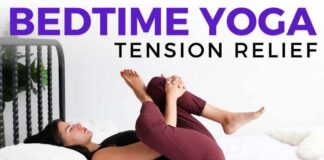 15 min Bedtime Yoga in Bed for Better Sleep | Tension relief to fall asleep