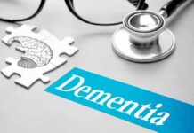 Dementia Prevention Myths Shattered Stethoscope and brain puzzle piece on desk